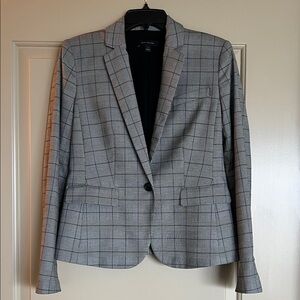 Ann Taylor Gray Plaid Blazer